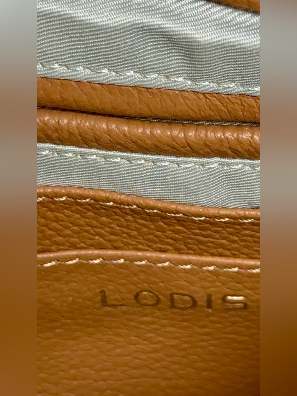 LODIS Leather Front Flap Danica Crossbody Bag - Tan - Picture 6 of 9